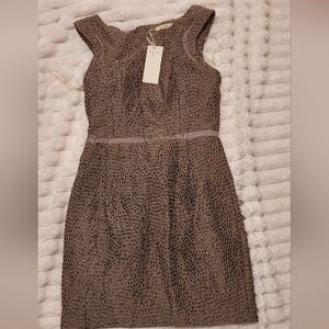 Elegant Textured Brown Dress
